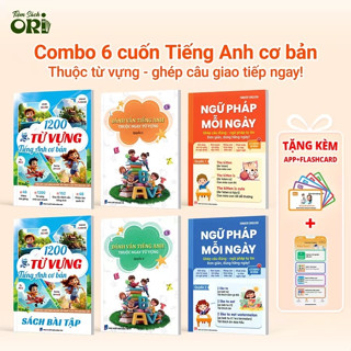 Combo Sách Đánh Vần Tiếng Anh + Sách 1200 Từ Vựng + Sách Ngữ Pháp Mỗi Ngày| Có video bài giảng