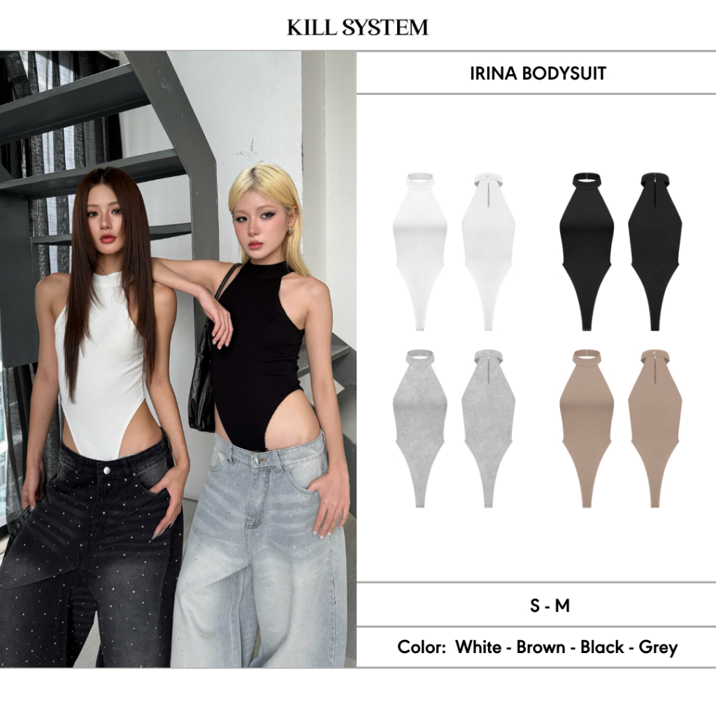 Áo bodysuit trơn cổ yếm tôn dáng IRINA - 𝐊𝐈𝐋𝐋 𝐒𝐘𝐒𝐓𝐄𝐌 | BigBuy360 - bigbuy360.vn