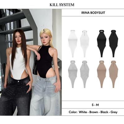 Áo bodysuit trơn cổ yếm tôn dáng IRINA - 𝐊𝐈𝐋𝐋 𝐒𝐘𝐒𝐓𝐄𝐌