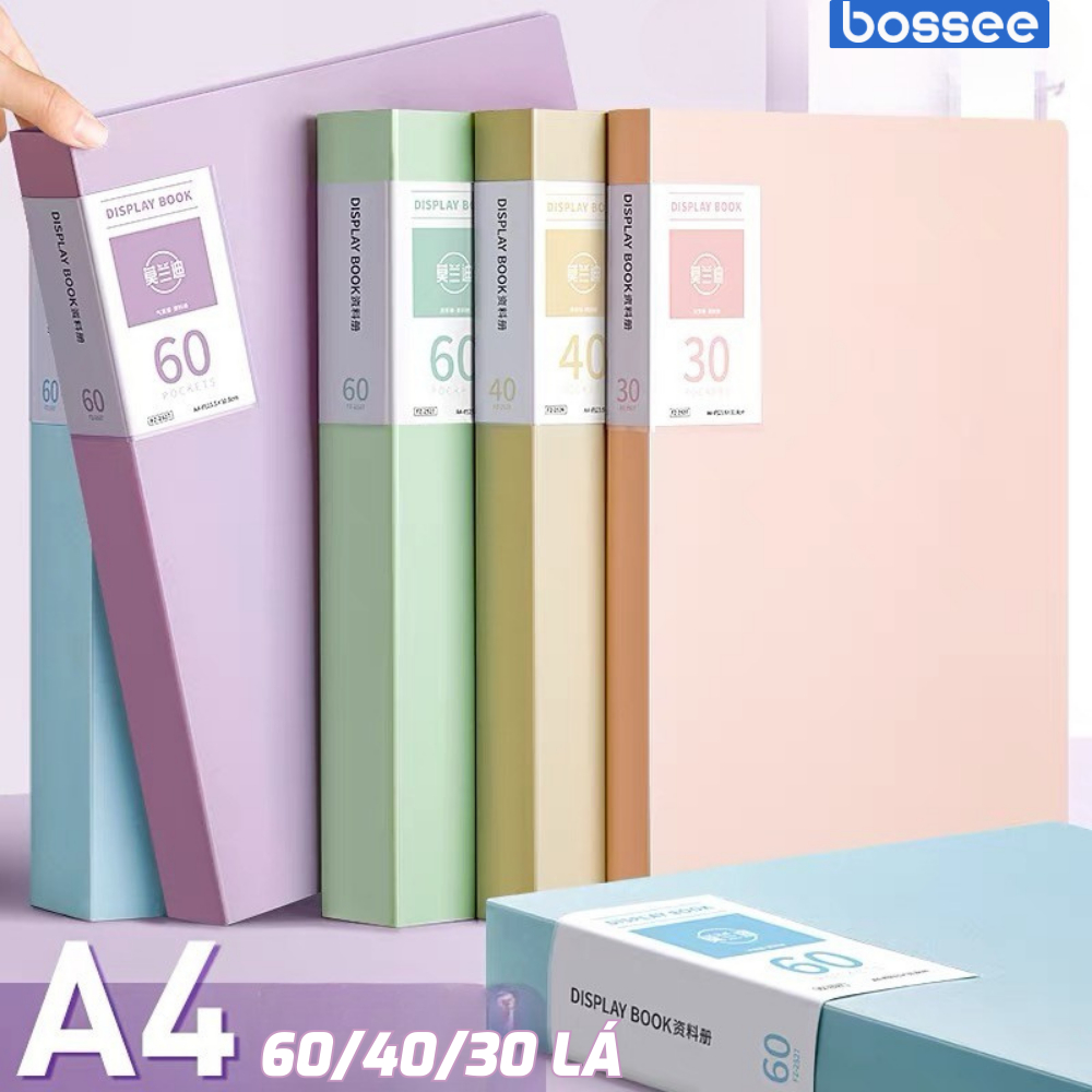 File đựng tài liệu A4 File lá 60 túi lưu trữ giấy tờ tiện lợi, siêu bền - Túi đựng bảo quản giấy tài