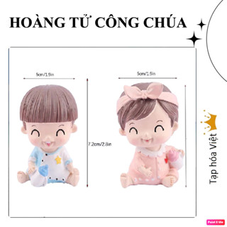 Mô hình Hoàng Tử Công Chúa Nhỏ trang trí bánh kem, trang trí bánh sinh nhật
