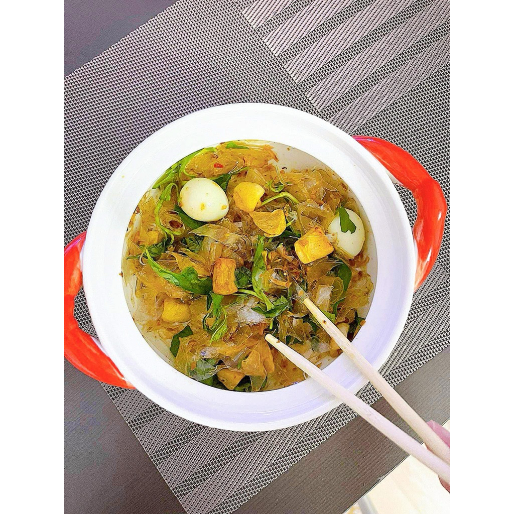 Bánh tráng sate hành phi