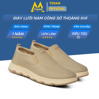  Giày lười nam Timanvn GV23 chất liệu vải thoáng khí đẹp cao cấp phong cách thể thao bảo hành 1 năm 