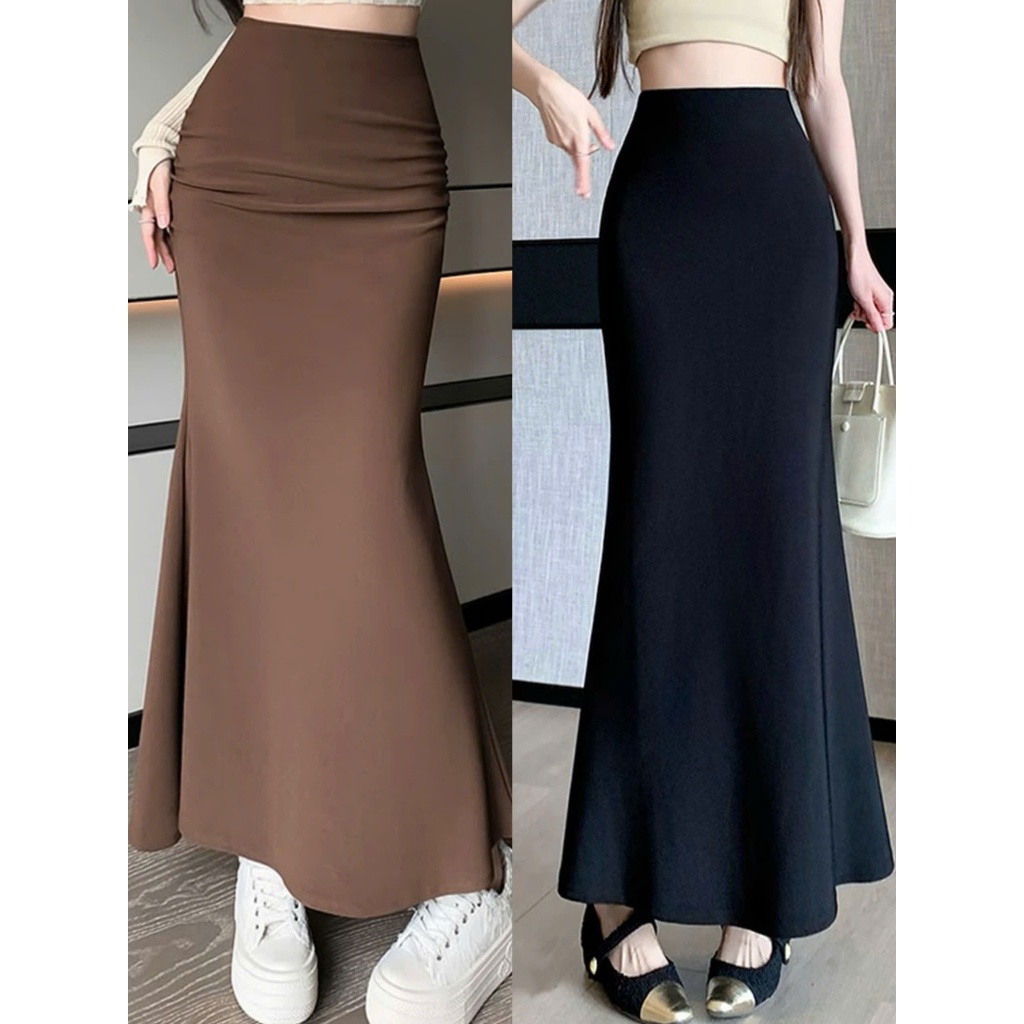 Chân váy đuôi cá dáng dài xoè nhẹ, cạp cao tôn dáng. chất thun Hàn co dãn dễ chịu ( CV Thun - 130 )