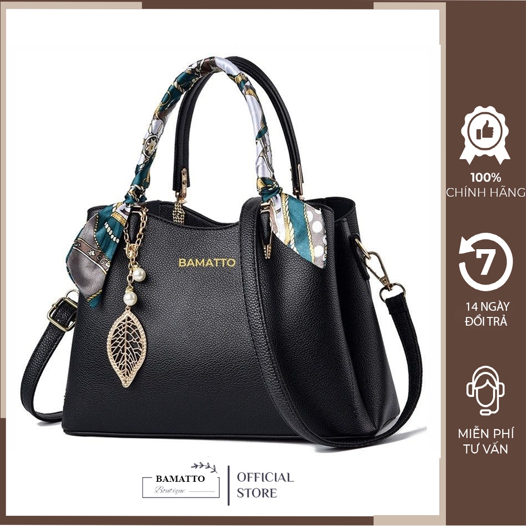 Túi xách nữ cho mẹ trung niên,túi xách tặng mẹ đeo đeo vai có khăn lụa đẹp sang trọng size 28cm TC41