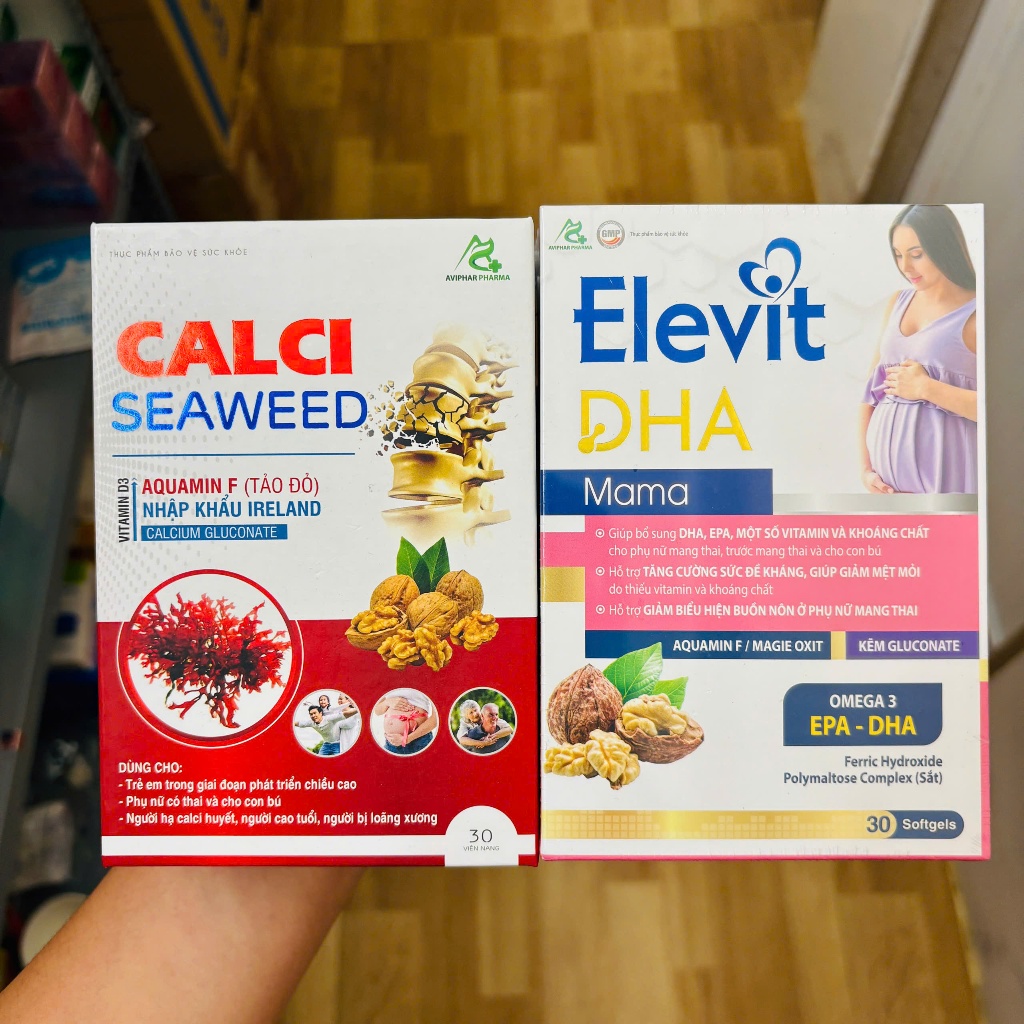 Combo hoàn hảo bổ bầu DHA, Acid Folic, Sắt hữu cơ + Calci hữu cơ Ireland