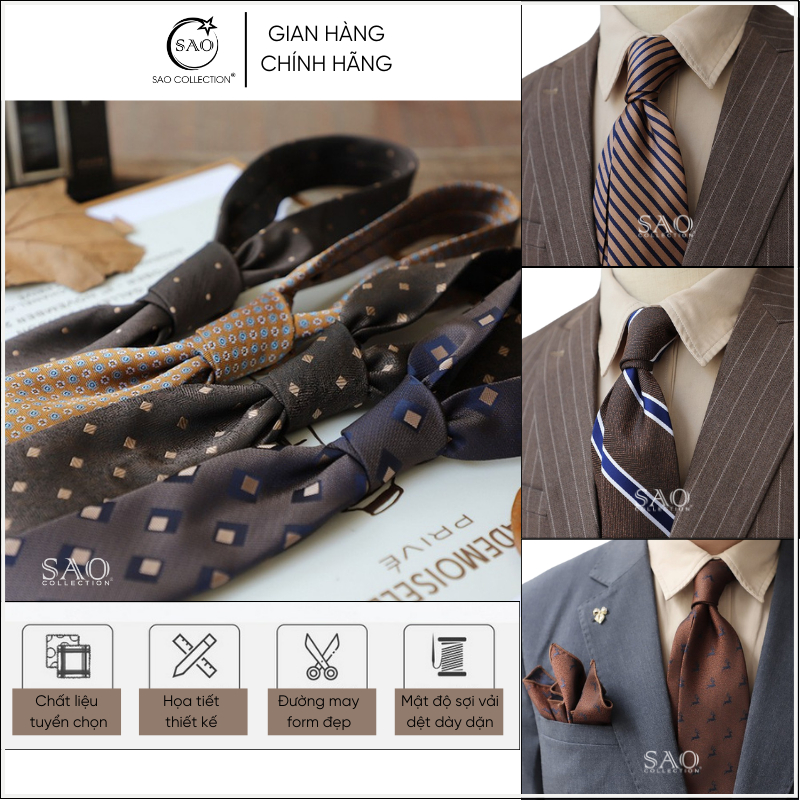 Cà Vạt Nam 8cm Lụa Cao Cấp – Đeo Đi Làm, Dự Tiệc, Phong Cách Trẻ Trung (CVN8-L11)