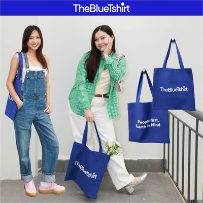 TheBlueTshirt - Túi tote vải canvas xanh đeo đa năng - People Tote