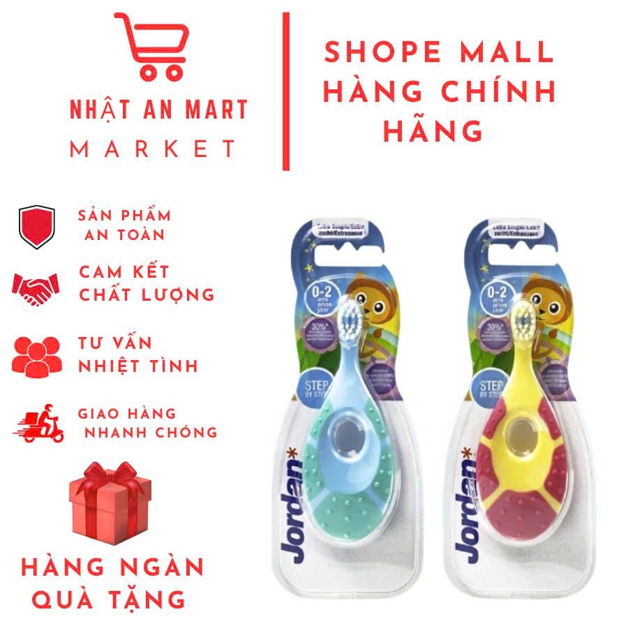 Combo 2 bàn chải đánh răng bé jordan step 1:2:3(màu ngẫu nhiên)