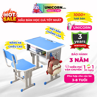   BÁN CHẠY Bàn học sinh tiểu học Unicorn E60 Bàn học cho bé Nâng hạ chiều cao Chất liệu an toàn chắc chắn 