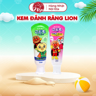 Kem đánh răng cho bé nuốt được LION Nhật Bản 40g cho bé từ 12 tháng tuổi vị dưa gang vị dâu - nepshop1