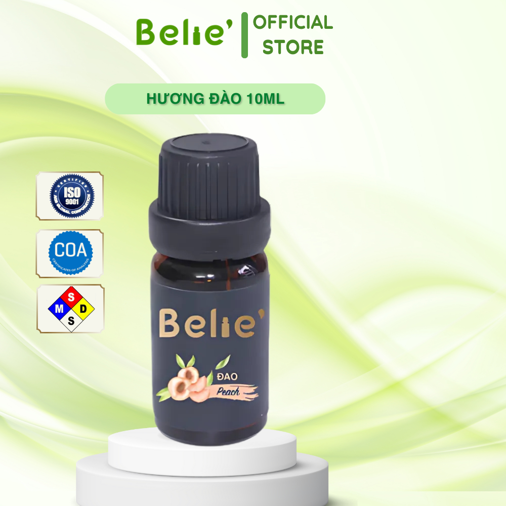 Tinh Dầu Hương Đào Belie' 10ml Nguyên Chất Thư Giãn, Giảm Stress, Khử Mùi Hôi Phòng