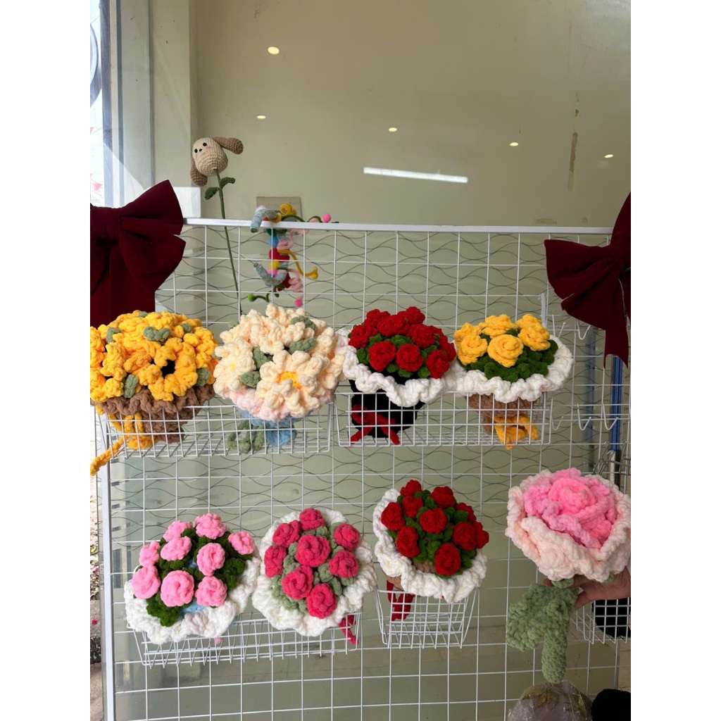 bó hoa len handmade- quà tặng handmade- quà tặng tốt nghiệp- tặng sinh nhật-tặng người yêu