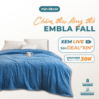 Chăn Lông Thỏ Vân Nổi Embla Fall Mịn Decor, Chăn Bốn Mùa Len Gân Mềm Mịn Kích Thước 2mx2m2