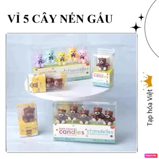  VỈ NẾN GẤU trang trí bánh sinh nhật nến hình con gấu trang trí bánh kem 