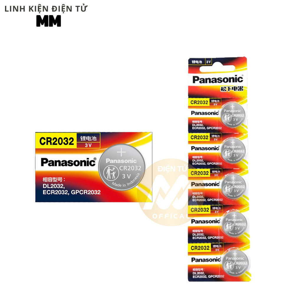 [1 vĩ 5 viên] Pin - Battery cmos CR2032 Panasonic 3V - Dùng cho remote điều khiển và các thiết bị điện tử