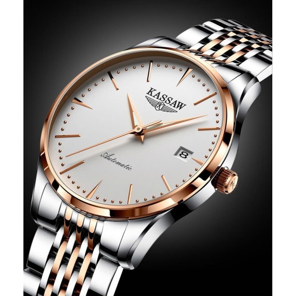 [Chính Hãng 100%] Đồng Hồ Nam Kassaw K961-1 (961) Máy Cơ (Automatic) Kính Sapphiare Siz 39 Thép Khôn