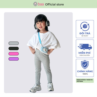 Quần legging bé gái, quần dài thu đông thun gân cho bé  (12-34kg, 1-10 Tuổi) Baa Baby QU32D