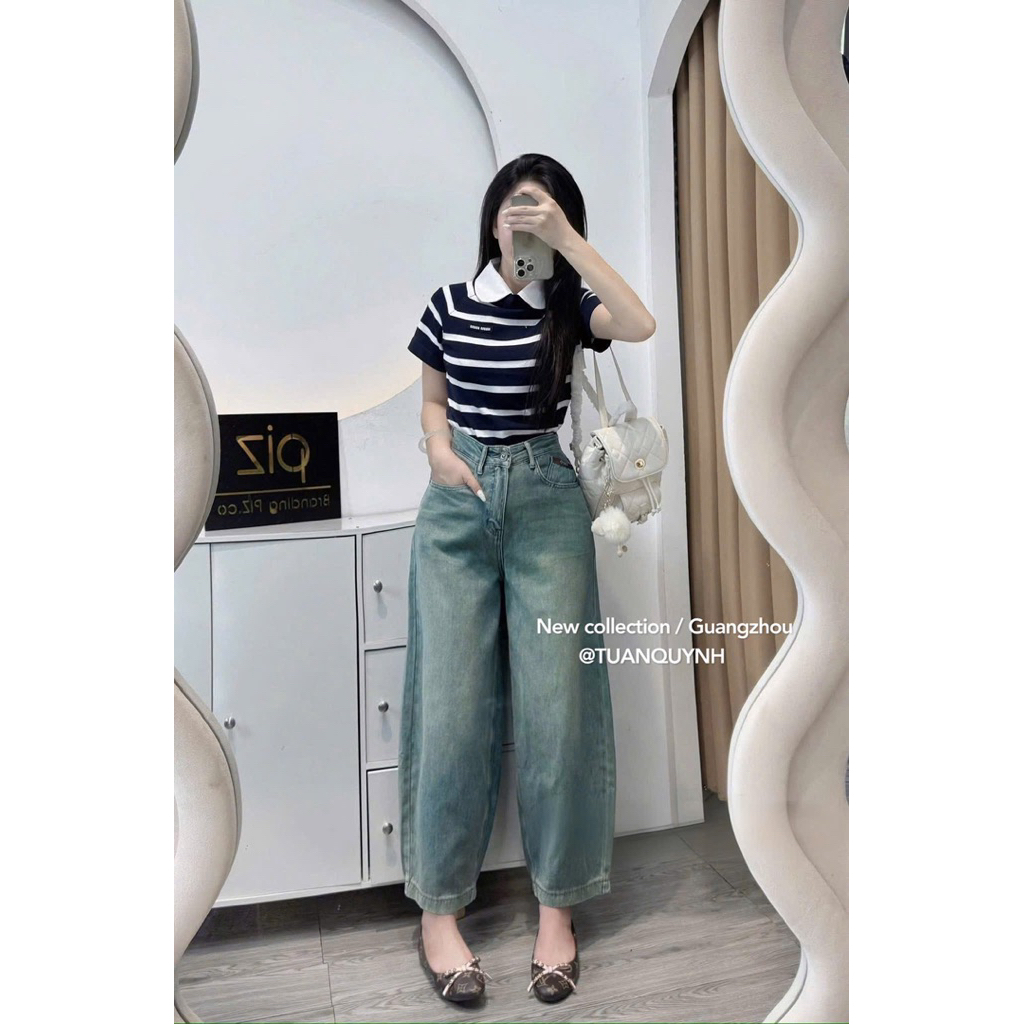 Quần baggy dáng trơn dài 90cm