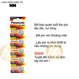 [1 vĩ 5 viên] Pin - Battery cmos CR1220 Panasonic 3V - Dùng cho các thiết bị điện tử