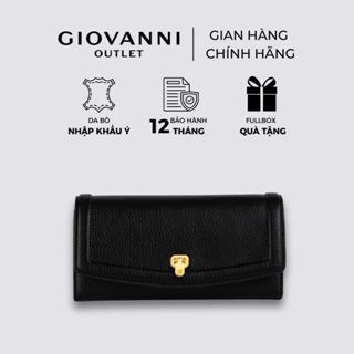  Ví Da Nữ GIOGIO by GIOVANNI Long Vertical Bifold Da Bò Cao Cấp OWL0002-1 