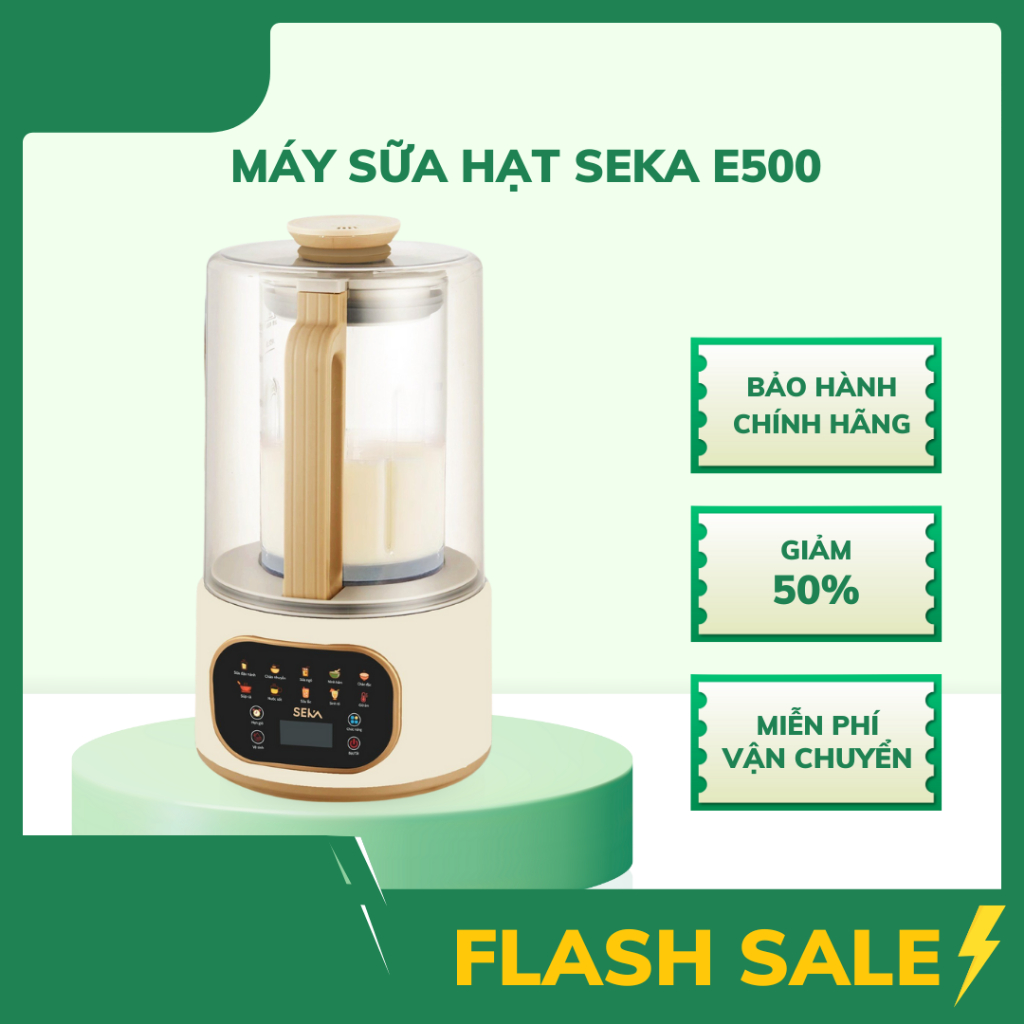 Máy Làm Sữa Hạt Seka E500 Dung Tích 1.5L – Đa Năng, Tiện Lợi, An Toàn Sức Khỏe
