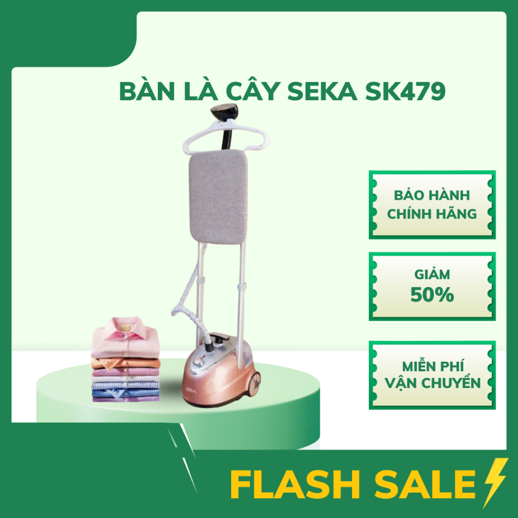 Bàn Là Cây Hơi Nước SEKA SK479 Kèm Bàn Ủi Công Suất 2000W Dễ Dàng Sử Dụng, Phù Hợp Nhiều Loại Vải