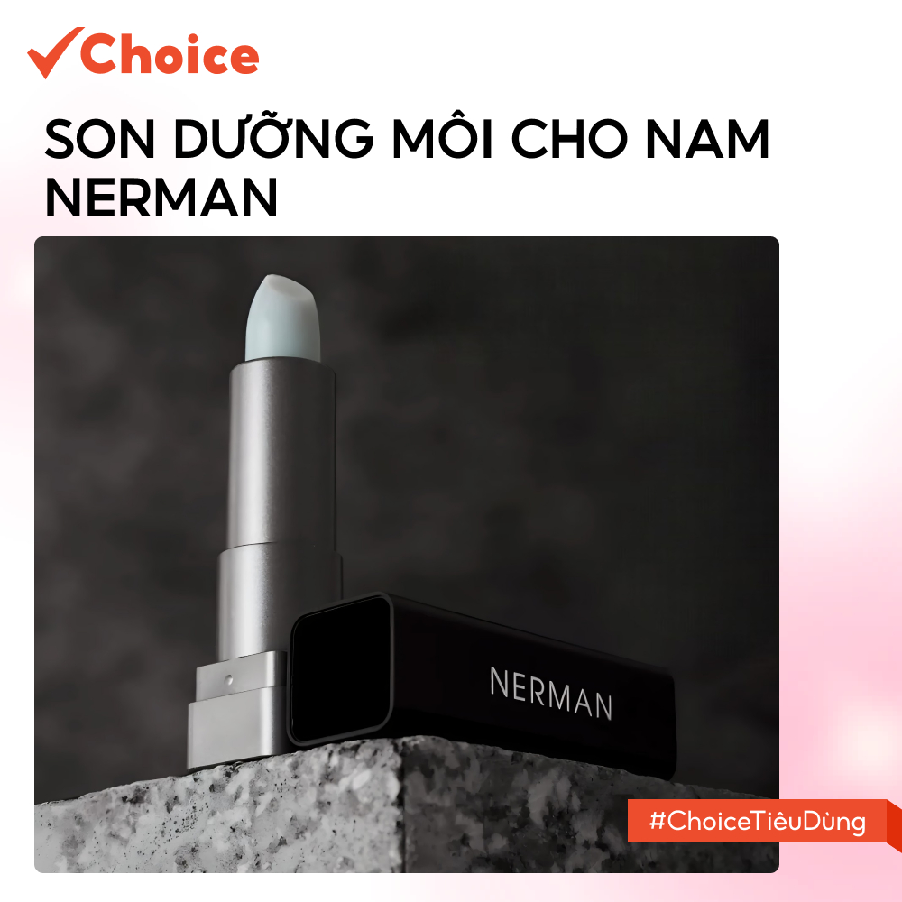 [Choice] Son dưỡng môi cho nam Nerman FM1-2436-12 dưỡng ẩm, giảm nứt nẻ, mờ thâm Men in Black 4g