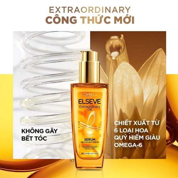 Dầu Dưỡng Tóc Tinh Dầu Hoa Tự Nhiên 100ml Elseve Extraordinary Oil Serum With 6 Precious Floral Oil