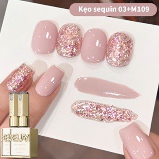  XEIJAYI 15ml bộ sơn móng tay gel nhũ hồng ngọt ngào mới 2 màu phù hợp cho tiệm làm móng và tự làm 