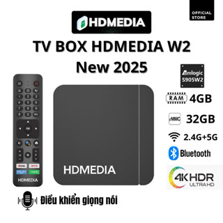TV BOX HDMEDIA W2 RAM 4GB ROM 32GB ĐIỀU KHIỂN GIỌNG NÓI BẢO HÀNH CHÍNH HÃNG 1 NĂM