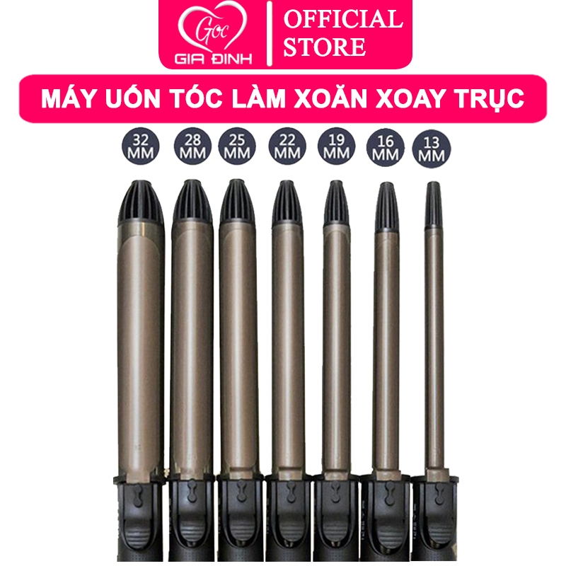 Máy uốn tóc làm xoăn xoay trục Hàn Quốc (hình thật+video tự quay)