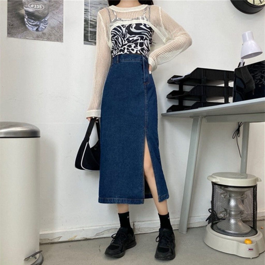 Chân váy jeans dáng MAXI hack dáng siêu đẹp