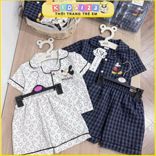  Set 2 Bộ quần áo Pijama MICKEY cộc tay cho Bé Trai Bé Gái chất thô mềm cao cấp dễ thương thoải mái 