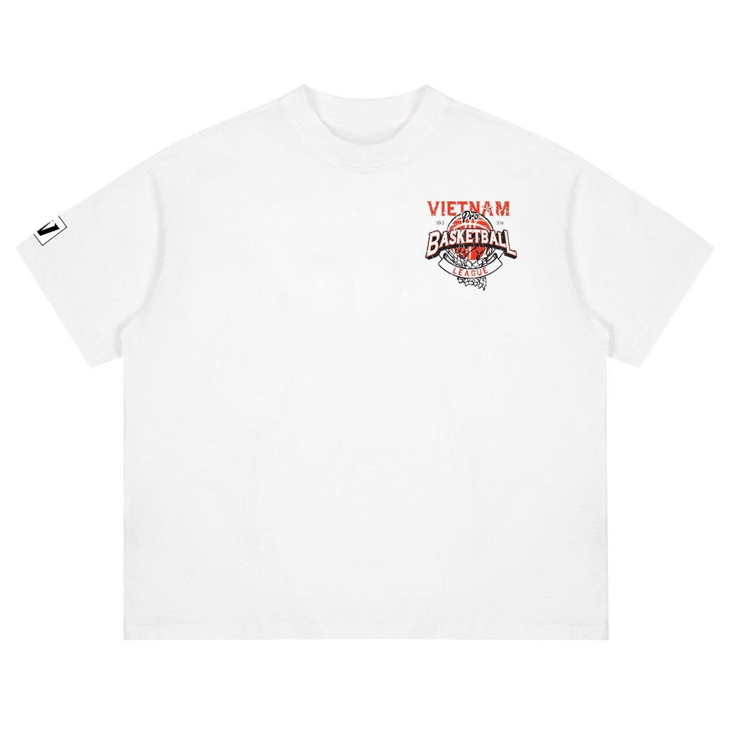 Áo thun +84 Vietam Pro Basketball League - Trắng - Form Boxy