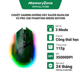 [NEW] Chuột Gaming không dây Razer Basilisk V3 Pro 35K Phantom Green Edition - Bảo hành 24 tháng