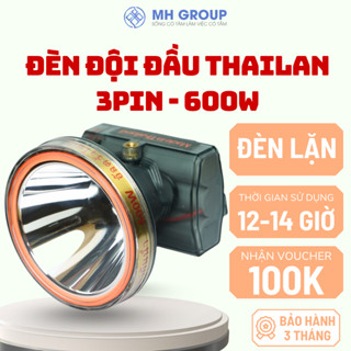 Đèn Pin Đội Đầu Thái Lan 3 Pin 600W Siêu Sáng, Chống Nước, Đi Rừng, Đi Biển, Lặn, Cắm Trại
