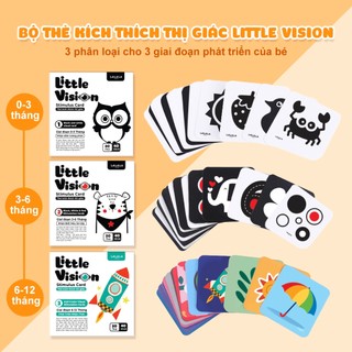  Bộ thẻ Little vision  20 thẻ học Flashcard thông minh phát triển kích thích thị giác cho bé 