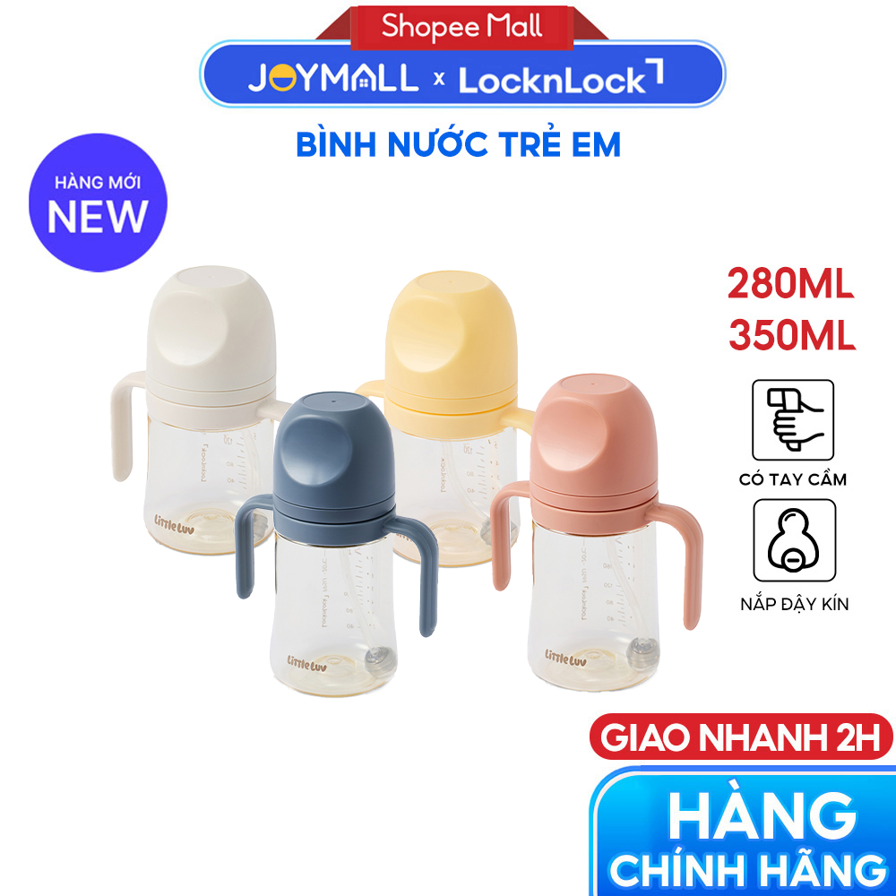 Bình Tập Uống Cho Bé LocknLock Nhựa PPSU HAP914 280ml, HAP915 350ml, Có Ống Hút, Tay Cầm - JoyMall