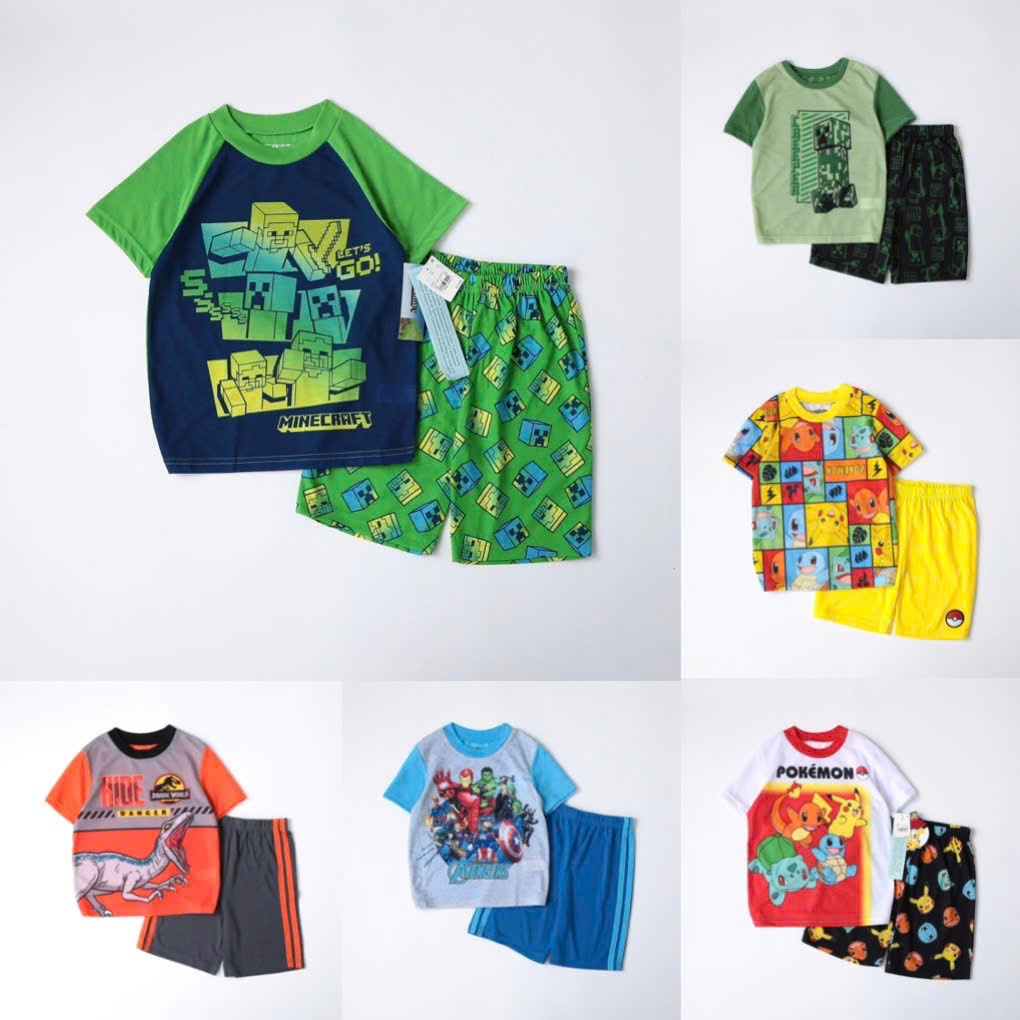 Size XS-L (18-40kg) - Đồ bộ bé trai ngắn tay xuất xịn P8