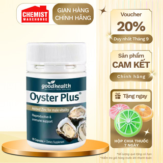 Tinh chất hàu biển Goodhealth Oyster Plus New Zealand tăng cường sinh lý nam giới hộp 60 viên