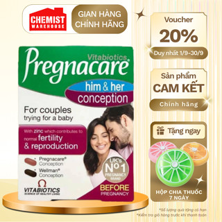 Viên uống tăng khả năng thụ thai Pregnacare Him and Her Conception 60 viên của Anh cho cả vợ và chồng