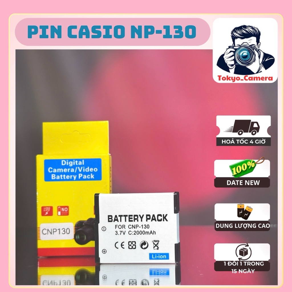 Pin Casio NP-130 ( pin thay thế )dùng cho EX-ZR100, EX-ZR200, EX-ZR300, EX-ZR400, EX-ZR700, EX-ZR800