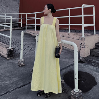  Váy hai dây bảng to dún thun vai 