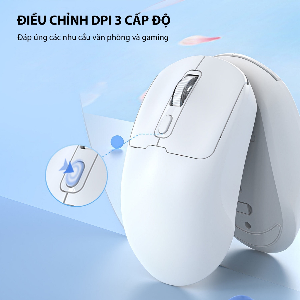 Chuột Không Dây 2 Mode Bluetooth & Wireless 2.4G, Sạc Type-C, Chuột Gaming Thiết Kế Công Thái Học | BigBuy360 - bigbuy360.vn