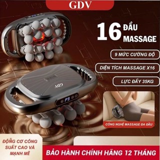 [Tặng sạc + cáp] Máy Massage Toàn Thân Cầm Tay 16 Đầu, Máy Mát Xa Đấm Lưng 16 Đầu GDV rung tần số cao - Hàng Chính Hãng