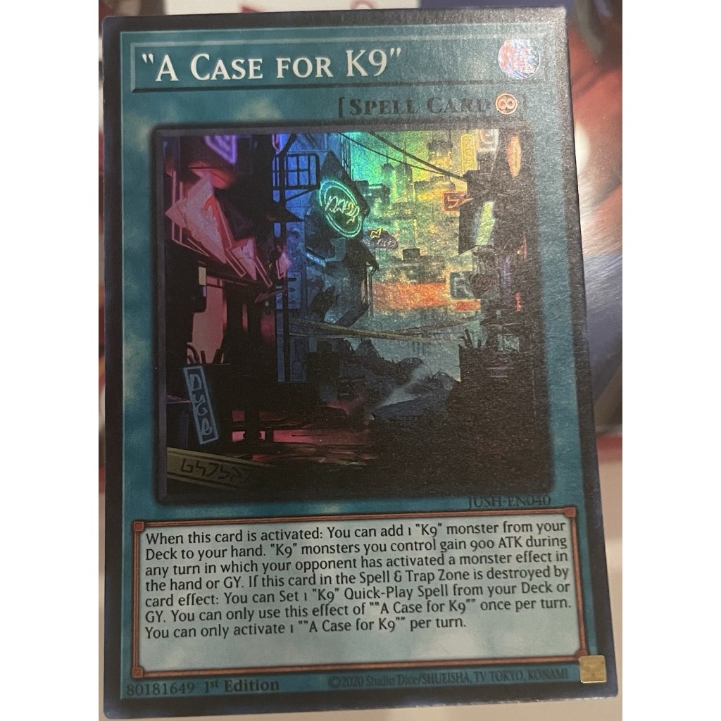JUSH super rare [ dưa hấu yugioh ] Lá thẻ bài Yugioh "A Case for K9" SPELL