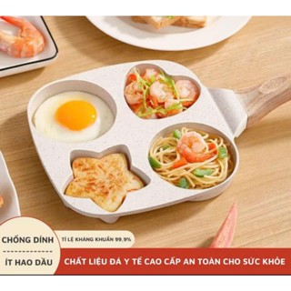  SALE SẬP GIÁ  -  Chảo chống dính cho gia đình chảo chiên trứng làm bánh 4 ngăn có cảm ứng nhiệt nấu cho mọi loại bếp 