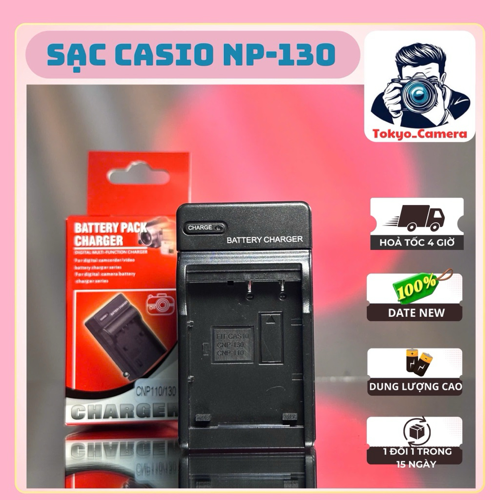 Sạc Pin Casio NP-130 ( Sạc thay thế )dùng cho EX-ZR100, EX-ZR200, EX-ZR300, EX-ZR400, EX-ZR700, EX-Z
