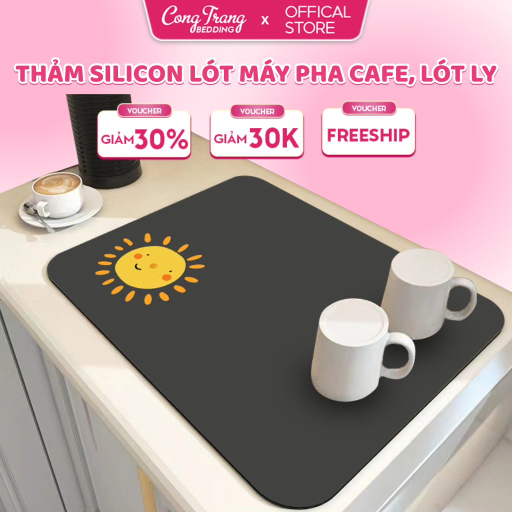  Thảm Lót Ly Siêu Thấm Hút Nước Da Nappa Cho Nhà Bếp Thảm Trải Bàn Ăn Bồn Rửa Bát Đế Cao Su Chống Trơn Trượt 